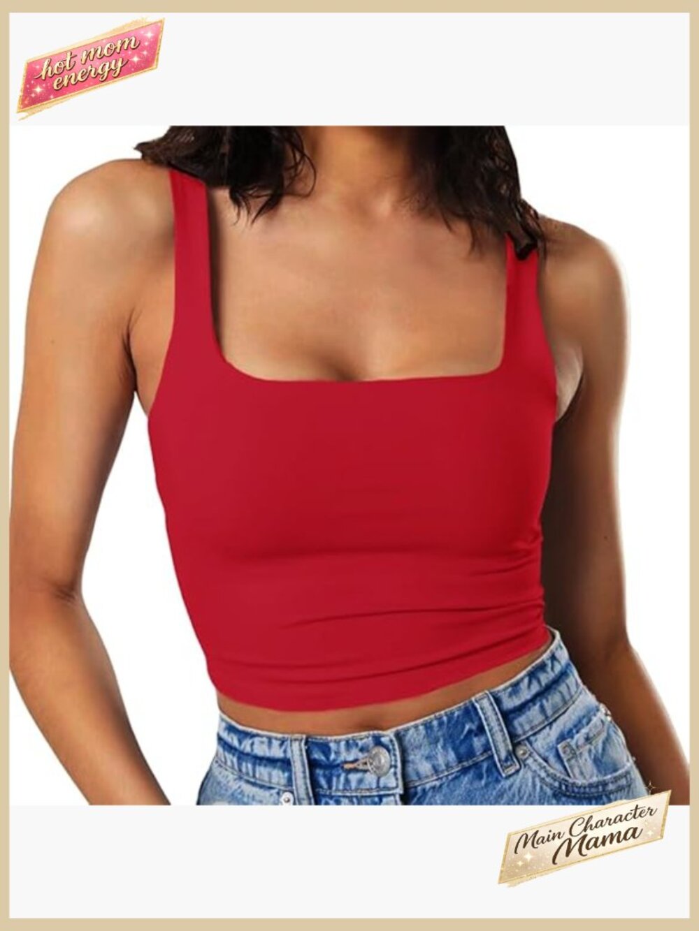 Sleeveless Strappy Square Neck Double Layer Workout Fitness Crop Top Basic